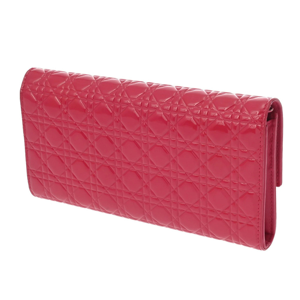 Dior Lady Long Pink Enamel  CHRISTIAN Wallet